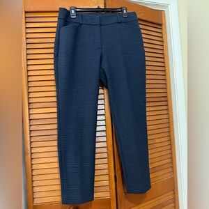 LOFT Like New Blue/Black Checkered Ankle Skinny Pants size 10